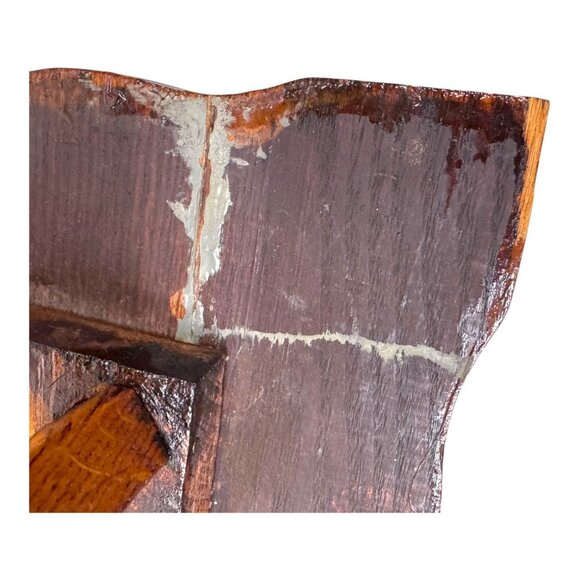 Antique Arts Crafts Quartersawn Tiger Oak 2 Tier Plant Stand Parlor Table Shelf - Picture 10 of 11